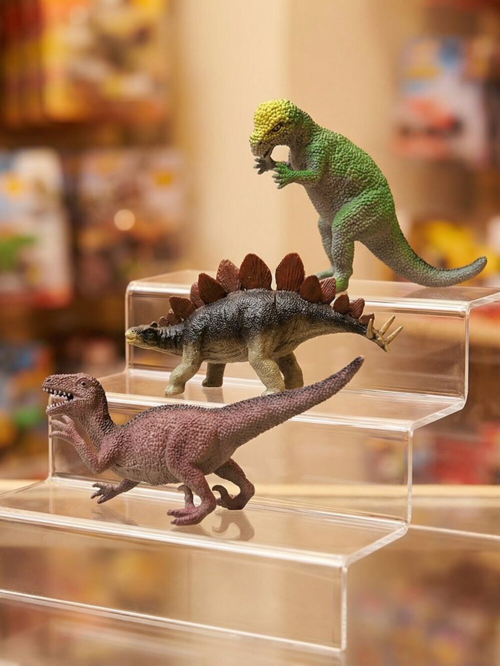 Vintage 3 Action Figure Realistic Dinosaur Lot 8" Play Pretend Display Rare